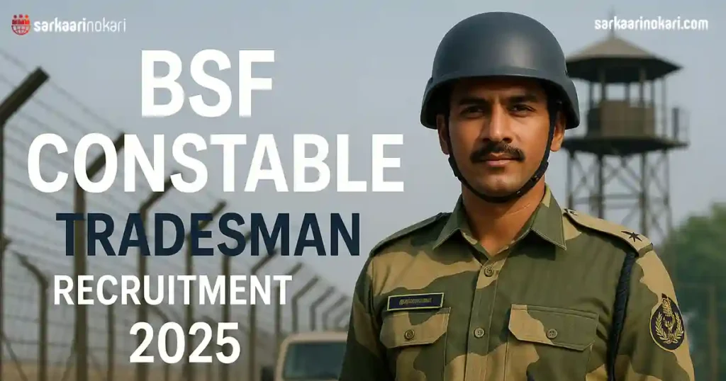 BSF Constable Tradesman Recruitment 2025 Featured image on sarkaarinokari com
