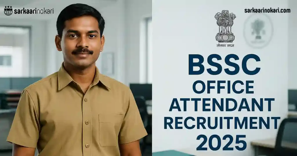 BSSC Office Attendant Recruitment 2025 Featured image on sarkaarinokari com