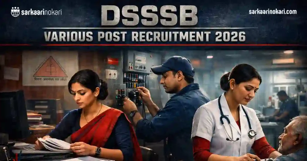 DSSSB Various Post Recruitment 2026 Featured image on SarkaariNokari com