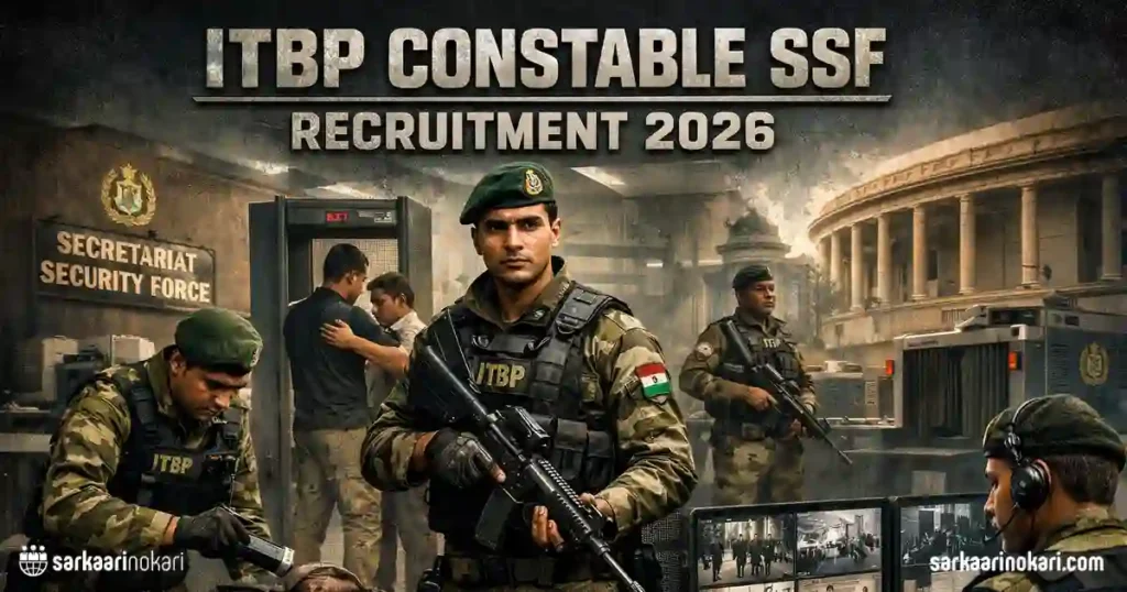 ITBP Constable SSF Recruitment 2026 Featured image on SarkaariNokari com