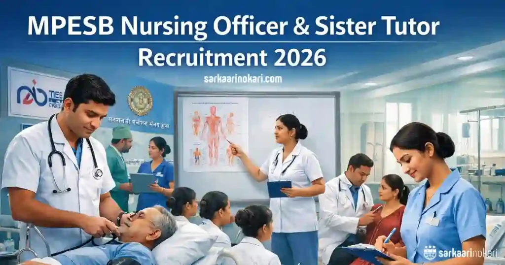 MPESB Nursing Officer & Sister Tutor Recruitment 2026 Featured image on SarkaariNokari com