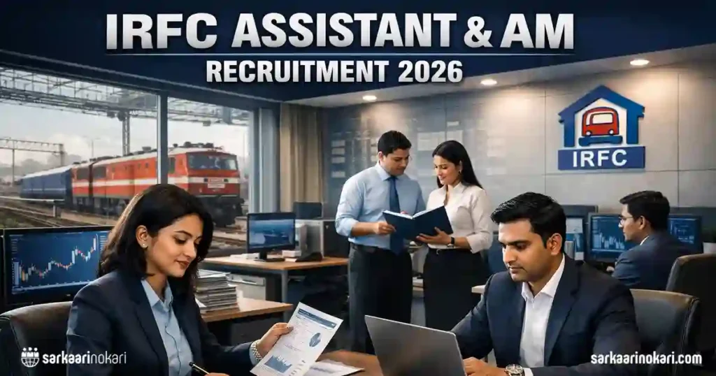 IRFC Assistant & Assistant Manager Recruitment 2026 Featured image on SarkaariNokari com