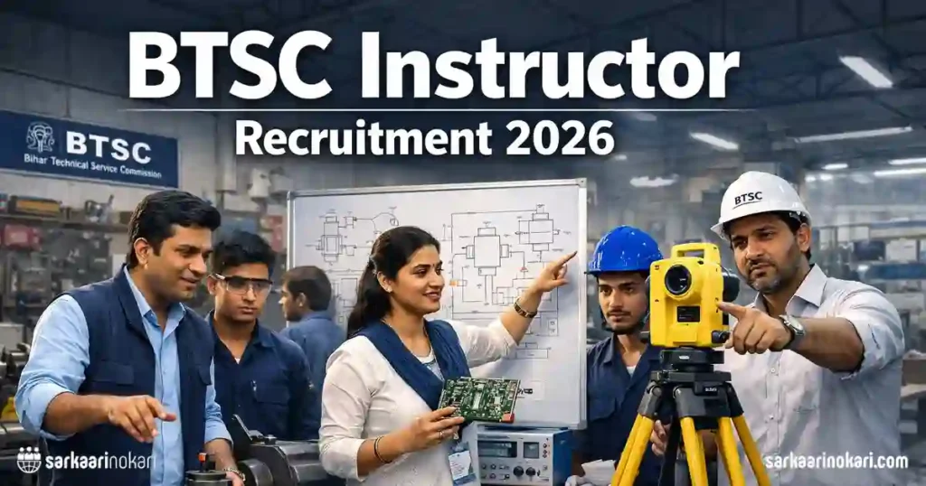 BTSC Instructor Recruitment 2026 Featured image on SarkaariNokari com