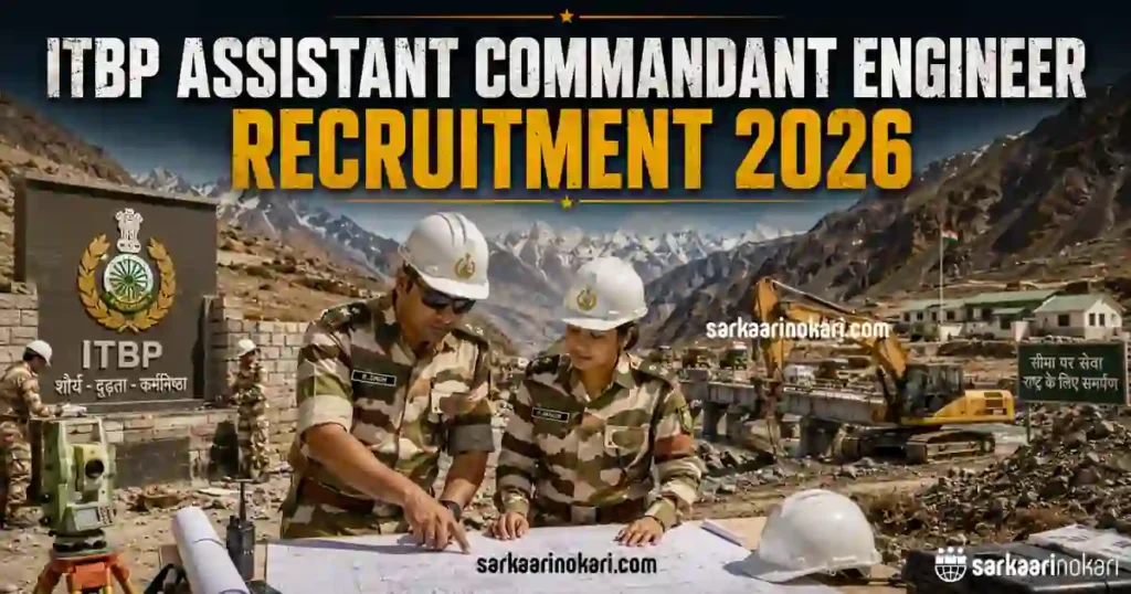 ITBP Assistant Commandant Engineer Recruitment 2026 Featured image on SarkaariNokari com