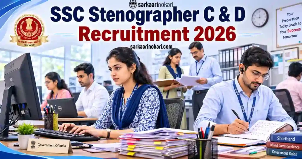 SSC Stenographer C & D Recruitment 2026 Featured image on SarkaariNokari com